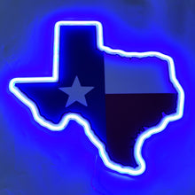 Load image into Gallery viewer, Texas State Outline with Flag neon sign