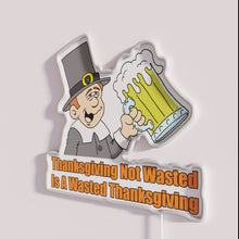 Load image into Gallery viewer, RGB Neon Sign for Funny Thanksgivng Pilgrim Beer Party Decoration