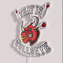 Load image into Gallery viewer, Neon dart eye wall decor for Bullseye fans and enthusiasts everywhere