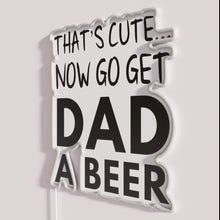 Load image into Gallery viewer, Neon Beer Sign for Father's Day or Man Cave Decorations Gift Idea.