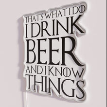 Load image into Gallery viewer, Vintage Beer Lover's Humor Neon Sign, Know It All Attitude Decor
