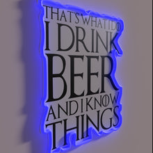 Load image into Gallery viewer, Know-it-all humor neon sign with playful beer enthusiast vibe.
