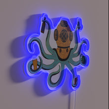 Load image into Gallery viewer, Vibrant RGB neon sign featuring an enthusiastic beer-loving octopus character.