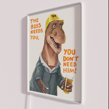 Load image into Gallery viewer, RGB Neon Sign with Funny Motivational Quote 'The Boss Needs You'