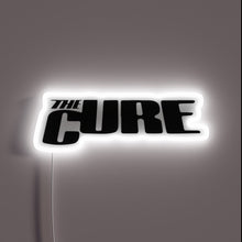 Load image into Gallery viewer, The Cure band neon sign in white glow.