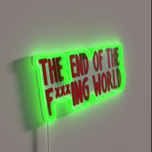 Load image into Gallery viewer, Quirky RGB Neon Sign: 'The End of the Fing World' Humor Iconic
