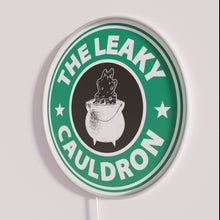 Load image into Gallery viewer, Magical vibrant colorful bar decor with THE LEAKY CAULDRON logo