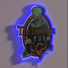 Load image into Gallery viewer, Vibrant Irish themed shield design RGB neon pub decor accent.