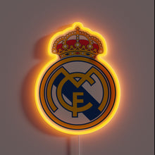 Load image into Gallery viewer, Light up your space like a true champion — this neon sign pays glowing tribute to the kings of European football. Perfect for Real fans who live and breathe victory.