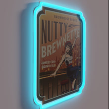 Load image into Gallery viewer, RGB Neon Sign for Beer Lovers: The Nutty Brewnette Brown Ale