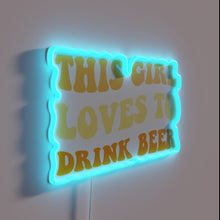 Load image into Gallery viewer, Vibrant Neon Sign Displaying Fun Whimsical Design of Beer Love.
