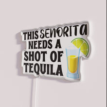 Load image into Gallery viewer, Vibrant RGB neon bar decor featuring sassy tequila cocktail quote