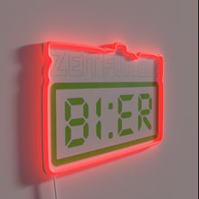 Load image into Gallery viewer, Neon bar pub decor with glowing beer glass design illuminated.