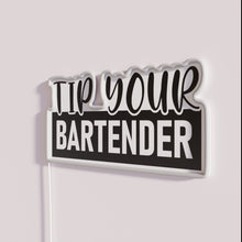 Load image into Gallery viewer, Neon bartending service sign with colorful RGB LED lighting effect