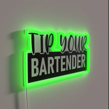 Load image into Gallery viewer, Modern bartending encouragement with vibrant neon RGB color display.