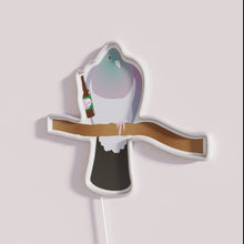 Load image into Gallery viewer, Colorful New Zealand-inspired neon bar decor with kereru drinking beer
