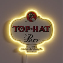 Load image into Gallery viewer, Vintage top hat beer sign featuring retro defunct breweriana logo