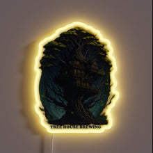 Load image into Gallery viewer, Elevate your space with vibrant color-changing Tree House Brewery signage