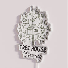 Load image into Gallery viewer, RGB Neon Craft Brewing Sign with Whimsical Treehouse Concept Design