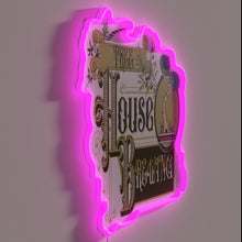 Load image into Gallery viewer, Color-changing RGB neon wall sign featuring a stylized tree house design.