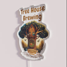 Load image into Gallery viewer, Neon Tree House Brewing Co. Sign with Color-Changing RGB Lighting Effects
