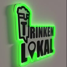 Load image into Gallery viewer, Neon Wall Sign: Trinken Lokal - Drink Local in Vibrant Colors