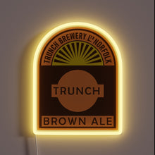 Load image into Gallery viewer, Vibrant RGB glow illuminates Trunch Brown Ale beer enthusiast decor