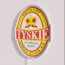 Load image into Gallery viewer, Traditional Tyskie Polish Beer Brand Sign in Bright RGB Lighting