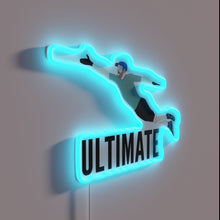 Load image into Gallery viewer, Neon sports decor silhouette for ultimate frisbee enthusiasts and gamers