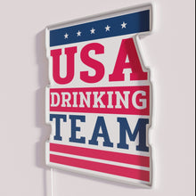 Load image into Gallery viewer, USA Drinking Team Official Neon Bar Sign, Color Changing RGB