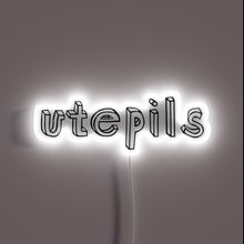 Load image into Gallery viewer, Vibrant Utepils branding with customizable RGB color changing neon display