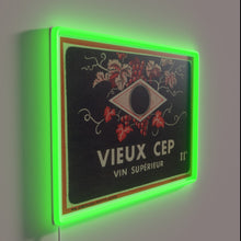 Load image into Gallery viewer, Add vintage ambiance with glowing Vieux Cep neon wall art.