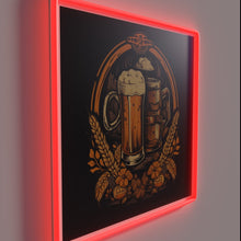 Load image into Gallery viewer, Vintage beer bar decoration with colorful RGB illuminated neon signage