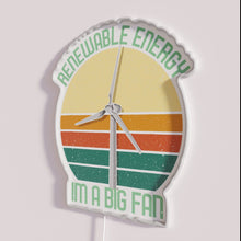 Load image into Gallery viewer, Vintage Eco-Friendly Earth Day Renewable Energy Sign in Vibrant RGB Neon