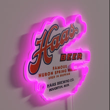 Load image into Gallery viewer, Vintage Haas Brewing Company Neon Sign from Haughton Michigan Established