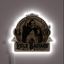 Load image into Gallery viewer, Retro illuminated whiskey advertisement with colorful neon signage glow effect.