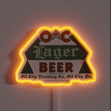 Load image into Gallery viewer, Retro O.C. Lager Brewery Sign from Oil City, PA Authenticity Guaranteed