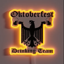 Load image into Gallery viewer, Cheerful retro LED neon sign featuring Oktoberfest drinking team colors