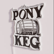 Load image into Gallery viewer, Retro inspired neon bar decor with pony keg theme