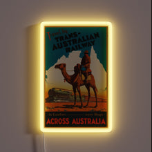 Load image into Gallery viewer, Retro travel advertisement style Australia map with bright neon accents