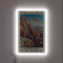 Load image into Gallery viewer, Neon Sign of Vibrant Peru Travel Posters in Retro Glow