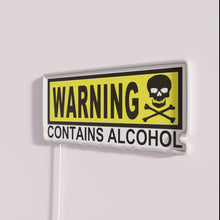 Load image into Gallery viewer, Vibrant Bar Decor Neon Sign Warning Contains Alcohol RGB Light