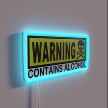 Load image into Gallery viewer, Warning Contains Alcohol Bright Sign with RGB Neon Illumination