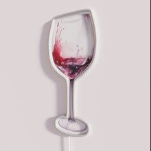 Load image into Gallery viewer, Vibrant RGB Neon Wine Sign with Glass and Wine Drawing Design