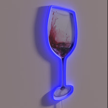 Load image into Gallery viewer, Vibrant Red Wine Glass Watercolor Art Neon Sign Illumination Accent