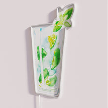 Load image into Gallery viewer, RGB Neon Sign Hand-Drawn Mojito Cocktail Watercolor Illustration Wall Decor