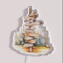 Load image into Gallery viewer, Rustic Wooden Sign with Vibrant Watercolor Design in RGB Neon