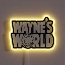 Load image into Gallery viewer, Wayne’s World logo neon sign.