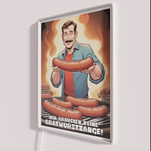 Load image into Gallery viewer, Glamorous Bratwurst Tongs Neon Sign with Vibrant RGB Color Accents