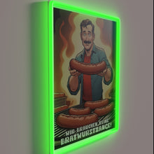 Load image into Gallery viewer, Anti Bratwurst Tongs Attitude Neon Sign with RGB Colorful Glow